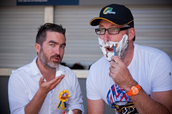 Jeremy Corbett prepares for the shave off